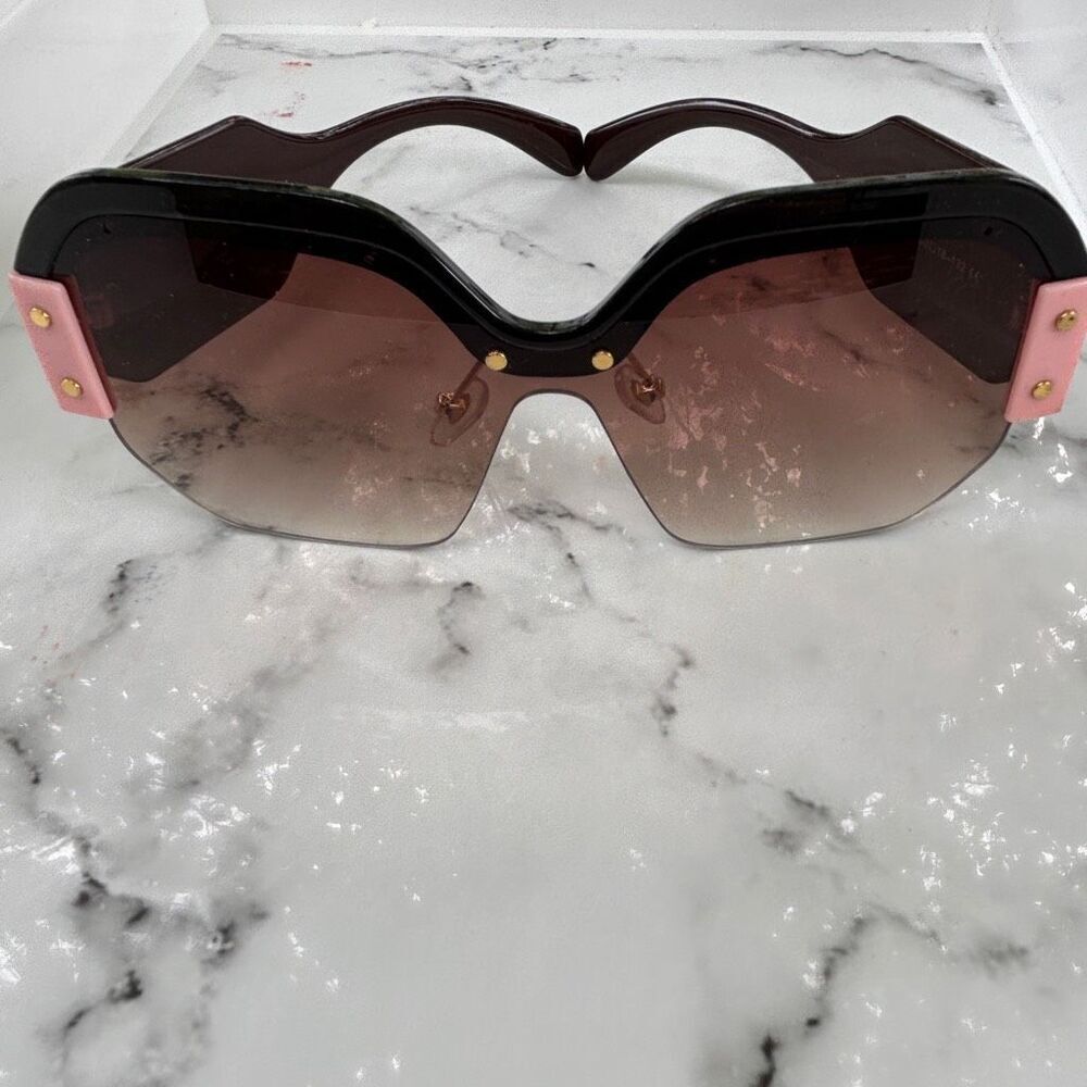 Amazon Women's Brown Pink Gradient Lens SMU09S Oversized Sunglasses OS